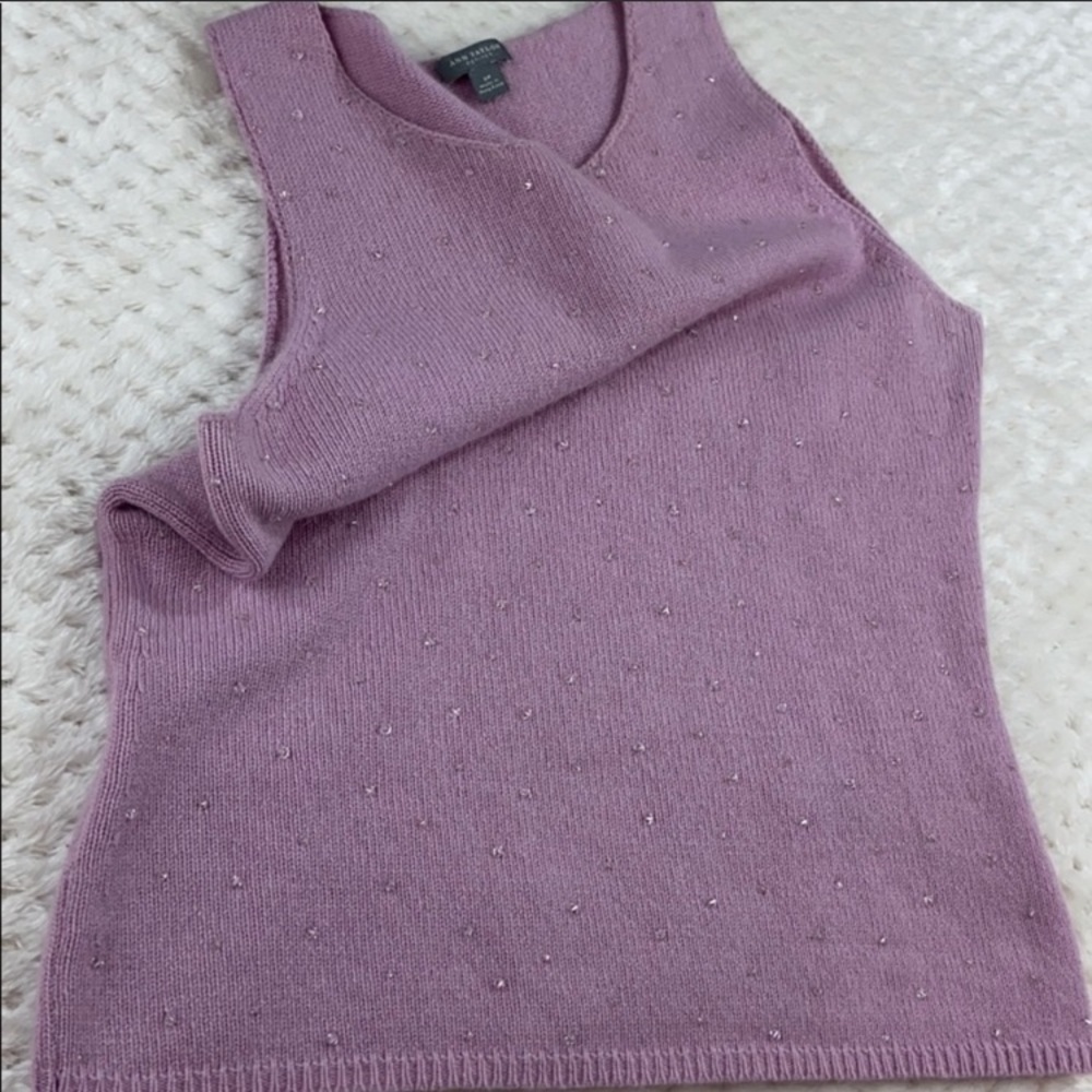 Ann Taylor 💯Cashmere Petite Sweater Tank Top